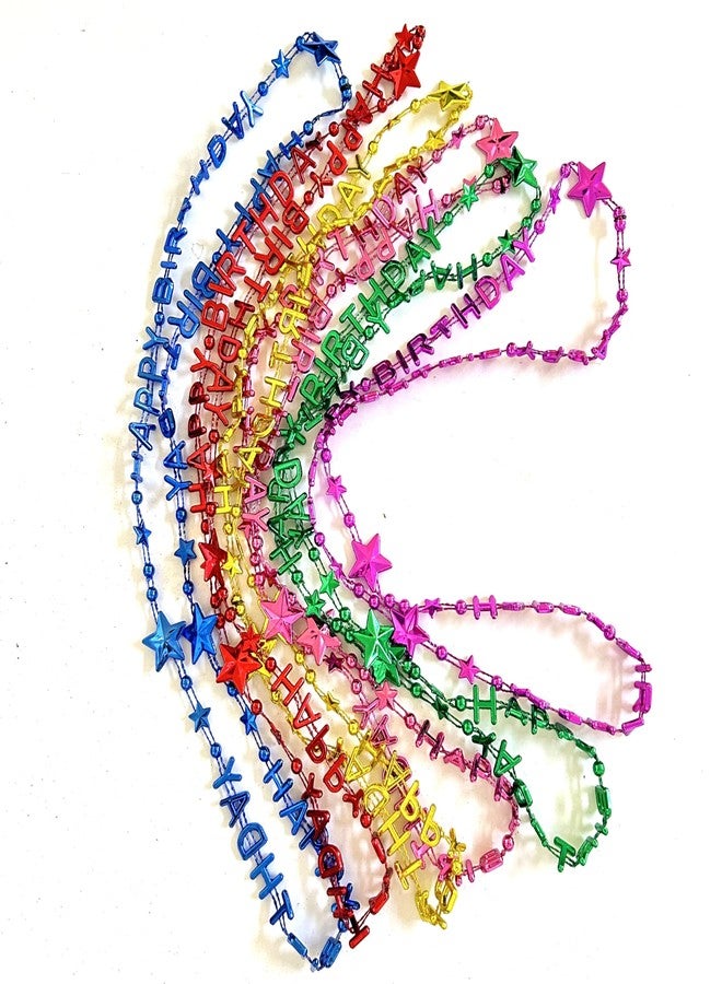 GZYSSL 48 Pcs Colorful Happy Birthday Party Beads Necklaces Birthday Party Beads necklaces Supplies Favors - Image 3